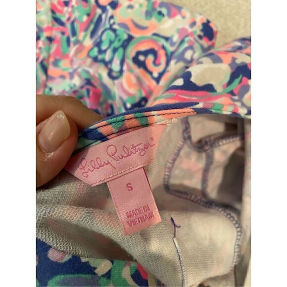 Lilly Pulitzer Celia Terry Dress Multi La Playa Fit and Flare Purple Pink SMALL - Picture 6 of 6